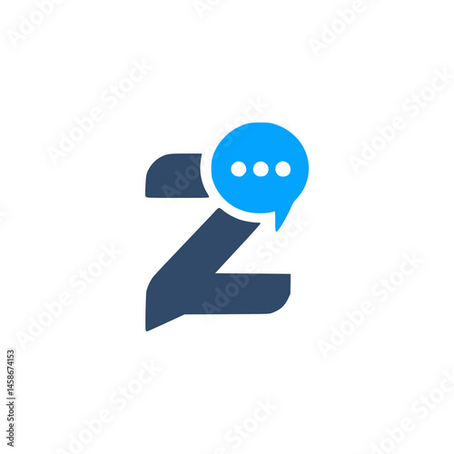letter Z chat message mobile app logo vector illustration template design