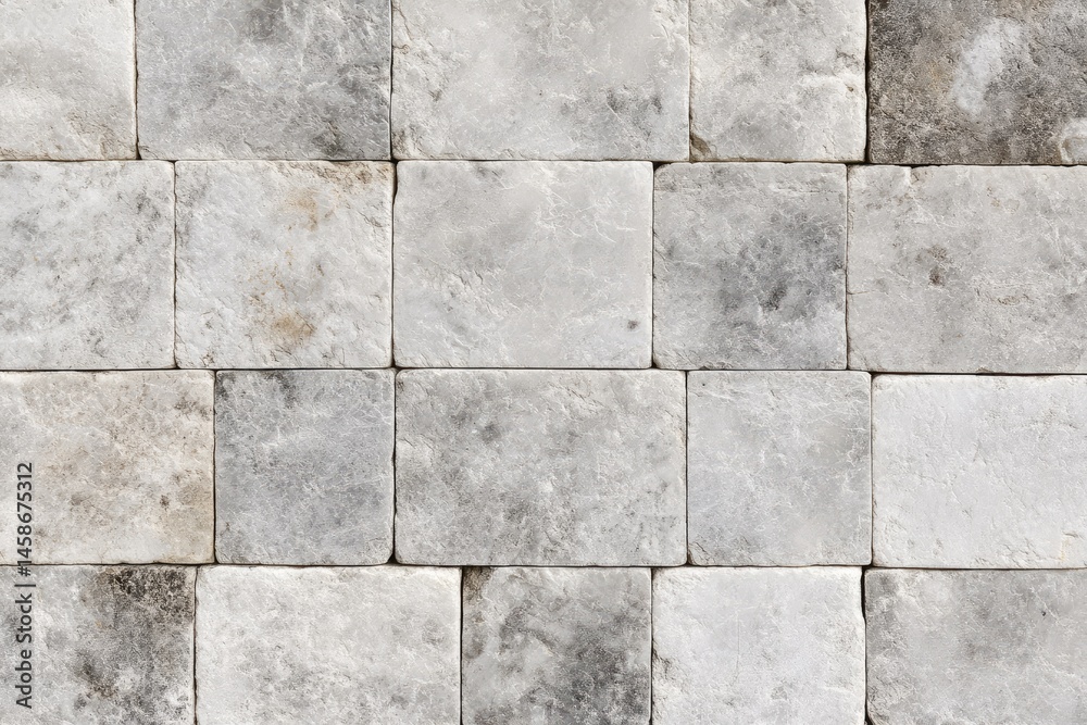 Naklejka premium Gray-white square stone tiles