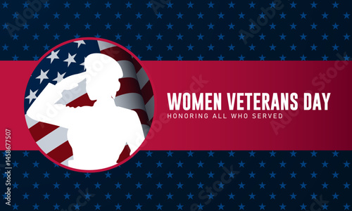 Happy Women Veterans Day United States of America background vector illustration