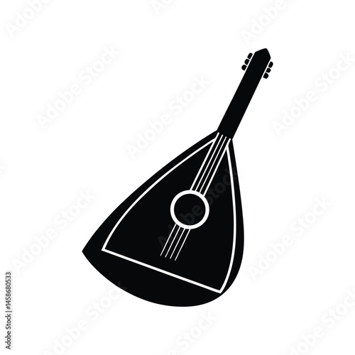 balalaika silhouette art illustration on white background