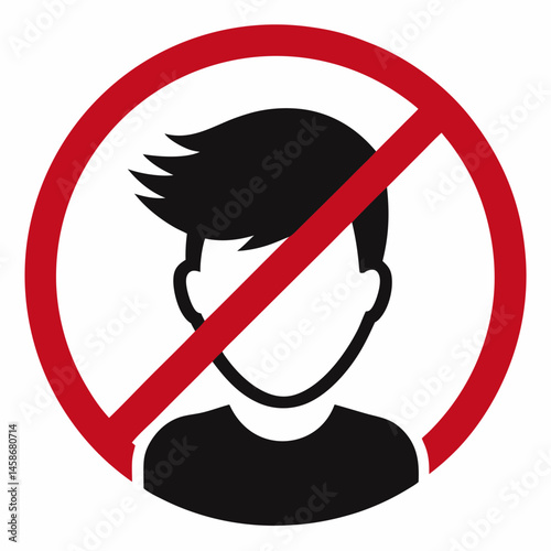 No spitting sign real man head vector on white background.