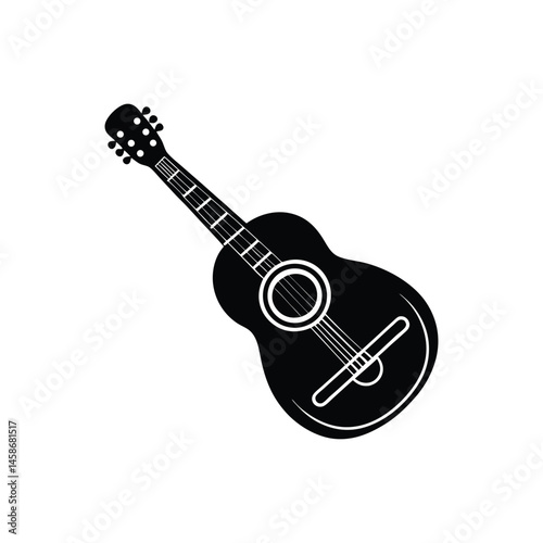 charango silhouette art illustration on white background