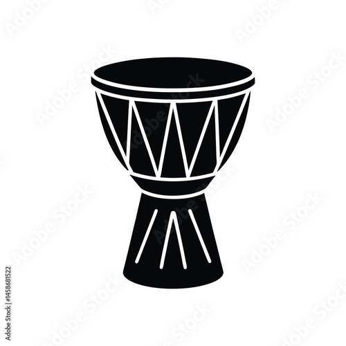 djembe silhouette art illustration on white background
