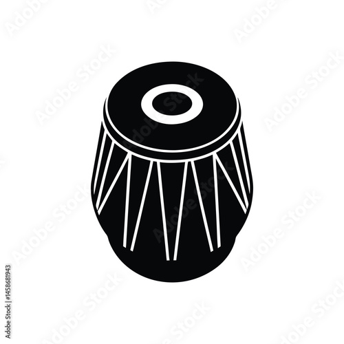 tabla silhouette art illustration on white background
