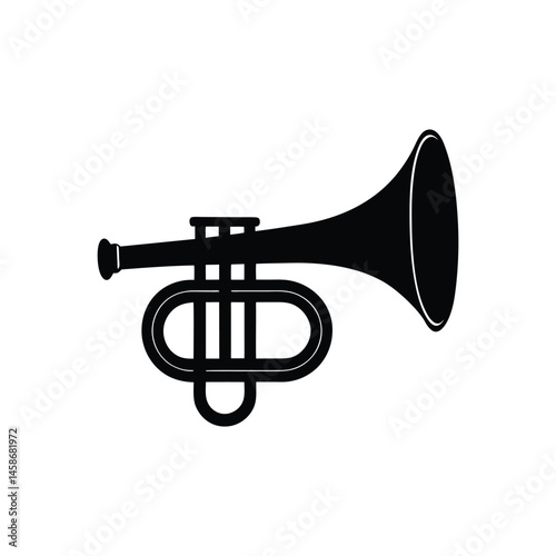 mellophone silhouette art illustration on white background