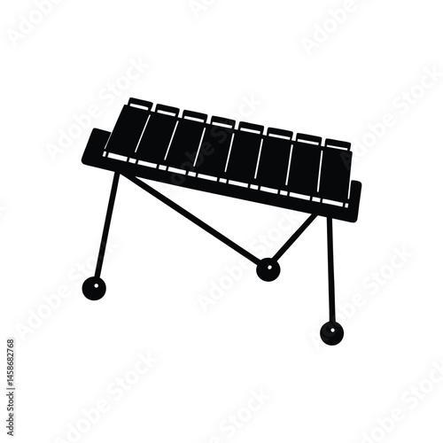 Quadro em tela vibraphone silhouette art illustration on white background