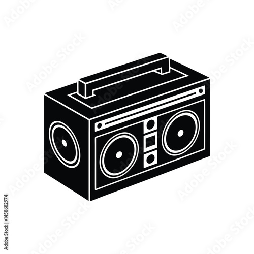 groove box silhouette art illustration on white background