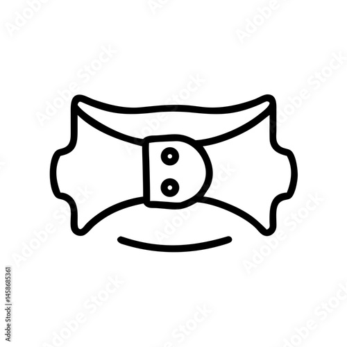 Minimal line art of a maternity belly band, designed to provide support during pregnancy for lower back and abdominal areas.
