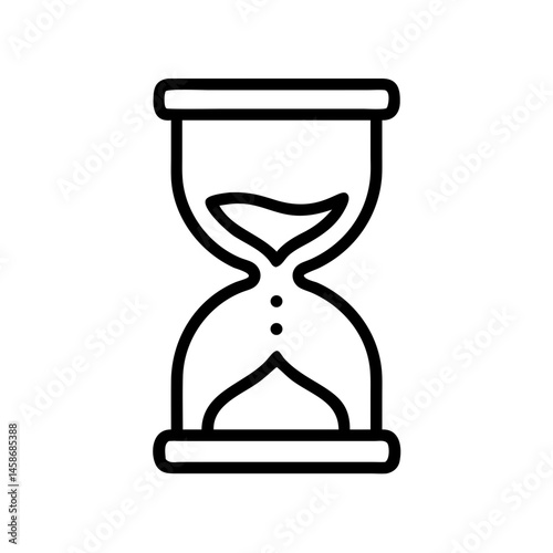 Minimalist icon of a sand hourglass, representing time measurement, countdown, and the passage of time.
