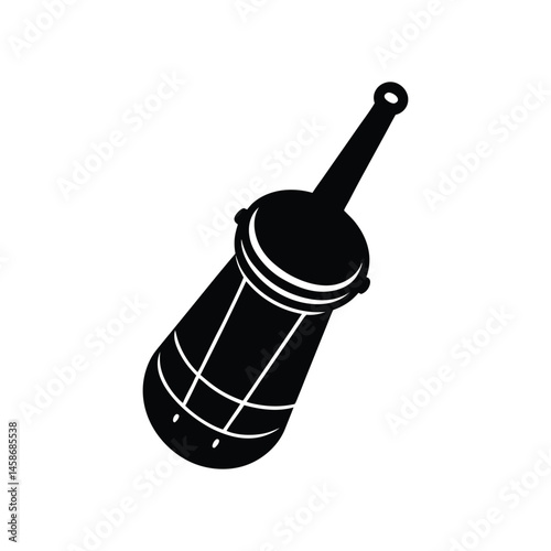 canjo silhouette art illustration on white background