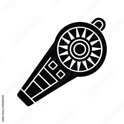 Aztec death whistle silhouette art illustration