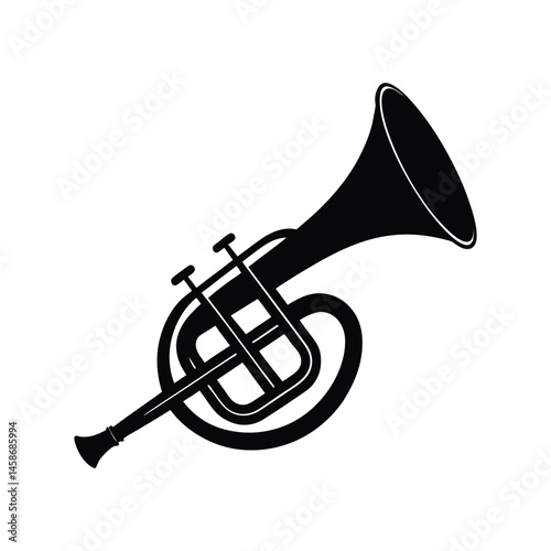 baritone horn silhouette art illustration