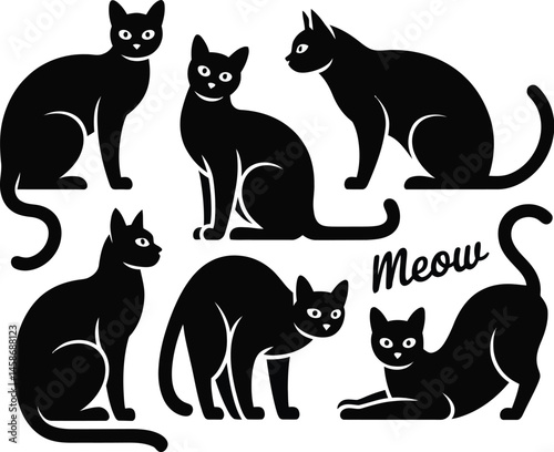 Free Cat Clipart Silhouette Vector .... 