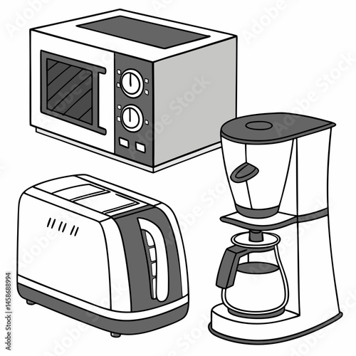 kitchen appliances , white background