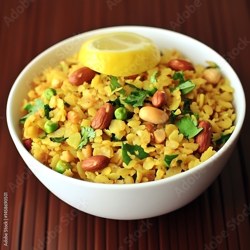 Maharashtrian poha peanuts and lemon a light and iron rich flattened rice breakfast known for quick digestion