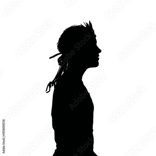 Solid black silhouette of a nymph serene, Vector Graphic