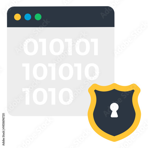 Secure Data Protection Browser Window Shield Icon