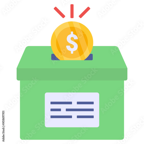 Donation Box Gold Coin Charity Giving Money Financial Aid