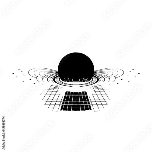 Abstract Black Hole Illustration, Minimalist Science Concept