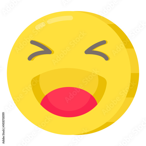 Joyful Laughing Emoji Face Illustration Digital Art