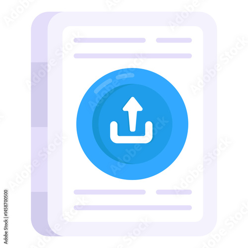 Document Upload Icon Digital File Transfer Button Illustration