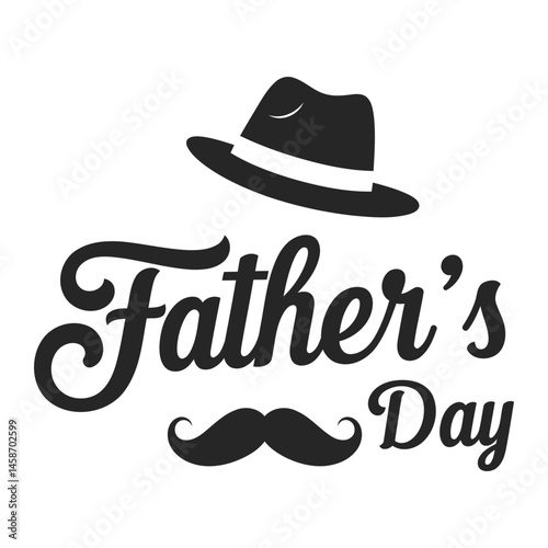Happy Father's Day! Hat, Mustache & Vintage Design