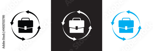  Workaholic and workaholism icon. Vector for websites, mobile interfaces, presentations, banner, visual branding etc. Vector illustration. isolated on white and black background. EPS 10