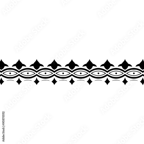 Ornate Black Border Design on White Background - Patterned Decorative Element