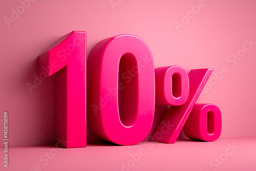 fifty 10 percent from pink on a pink background. discounts and sales, holidays and education