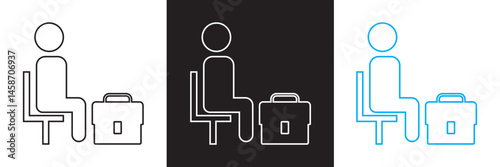  Workaholic and workaholism icon. Vector for websites, mobile interfaces, presentations, banner, visual branding etc. Vector illustration. isolated on white and black background. EPS 10