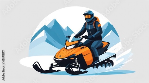 skier on the mountain logo icon on isolated white