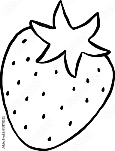 Cute Strawberries Illustration Doodle OutlineFarmer Market
