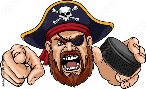 Photography Pirate Ice Hockey Sports Team Mascot