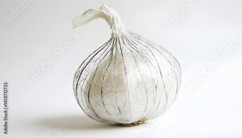 Obraz na płótnie Fresh onion with skin isolated on white w salonie