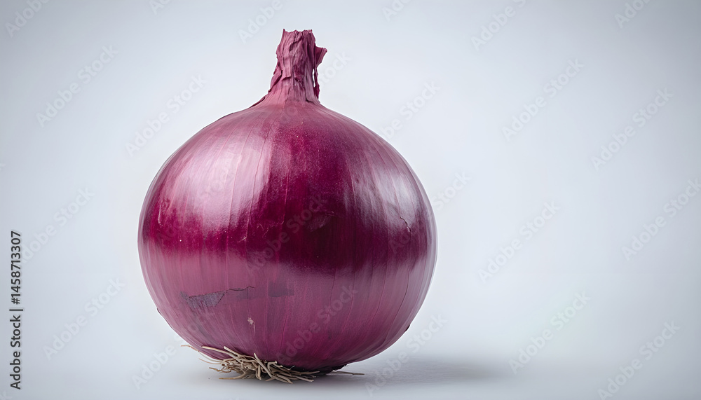 Fresh onion with skin isolated on white