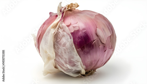 Obraz na płótnie Fresh onion with skin isolated on white w salonie