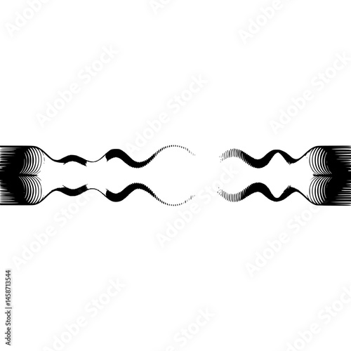 Abstract Black & White Wave Form Design, Minimalist, Geometric Background