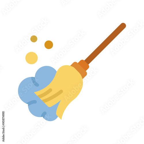 Broom icon vector image. Suitable for mobile apps, web apps and print media.