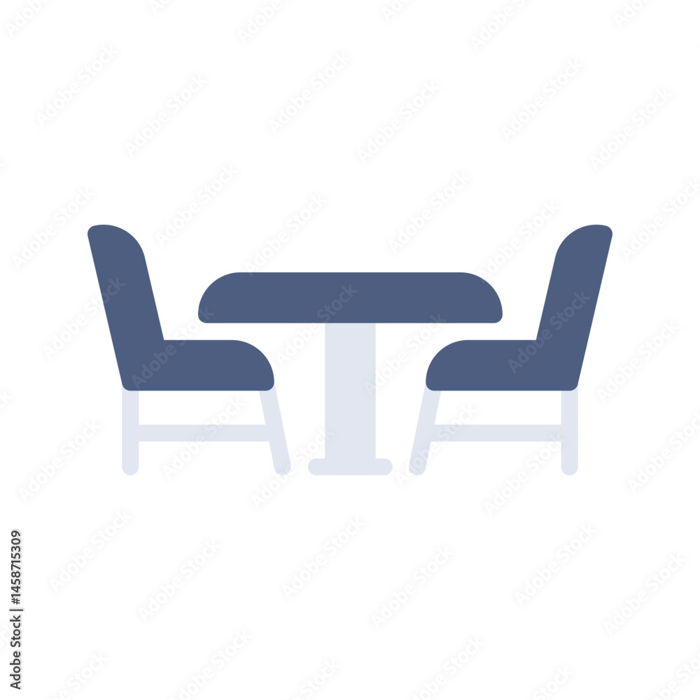 Chairs icon vector image. Suitable for mobile apps, web apps and print media. Chairs icon vector image. Suitable for mobile apps, web apps and print media.