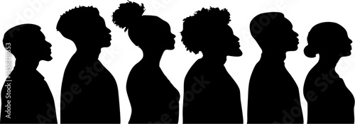 Avatar Silhouettes Set – Vector Profile Icons Collection of Male and Female User Heads for Web, App, and UI Design