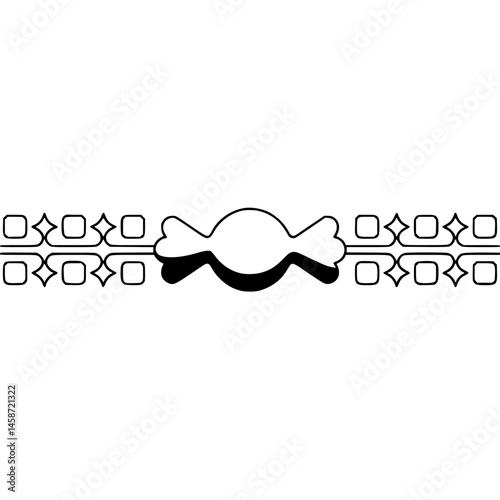 Geometric Candy Wrapper Pattern in Minimalist Black and White Design