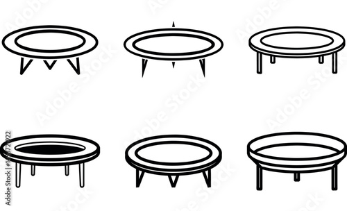 Trampoline Designs, Circular Bounce Equipment, Trampoline Illustrations, Jumping Circles