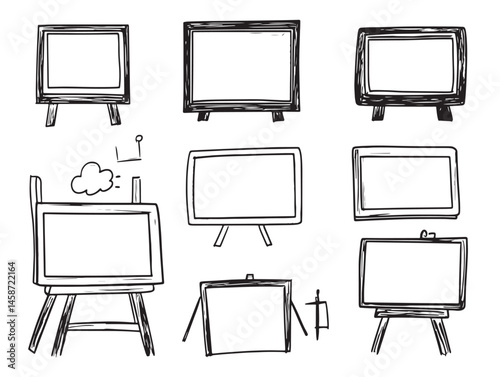 Digital Whiteboard Line Art Illustration for Modern Business Solutions