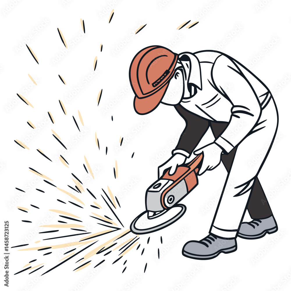 Fototapeta premium grinding sparks vector, white background