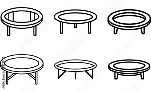 Trampoline Designs, Circular Bounce Equipment, Trampoline Illustrations, Jumping Circles