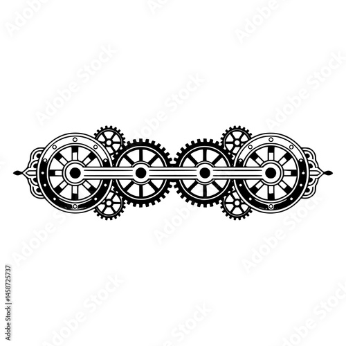 Mechanical Wheel and Gear Design, Steampunk Ornament