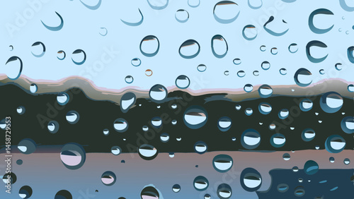 drops of water on glass