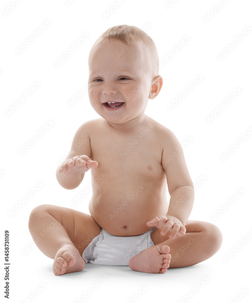 Portrait of cute little baby on white background Portrait of cute little baby on white background