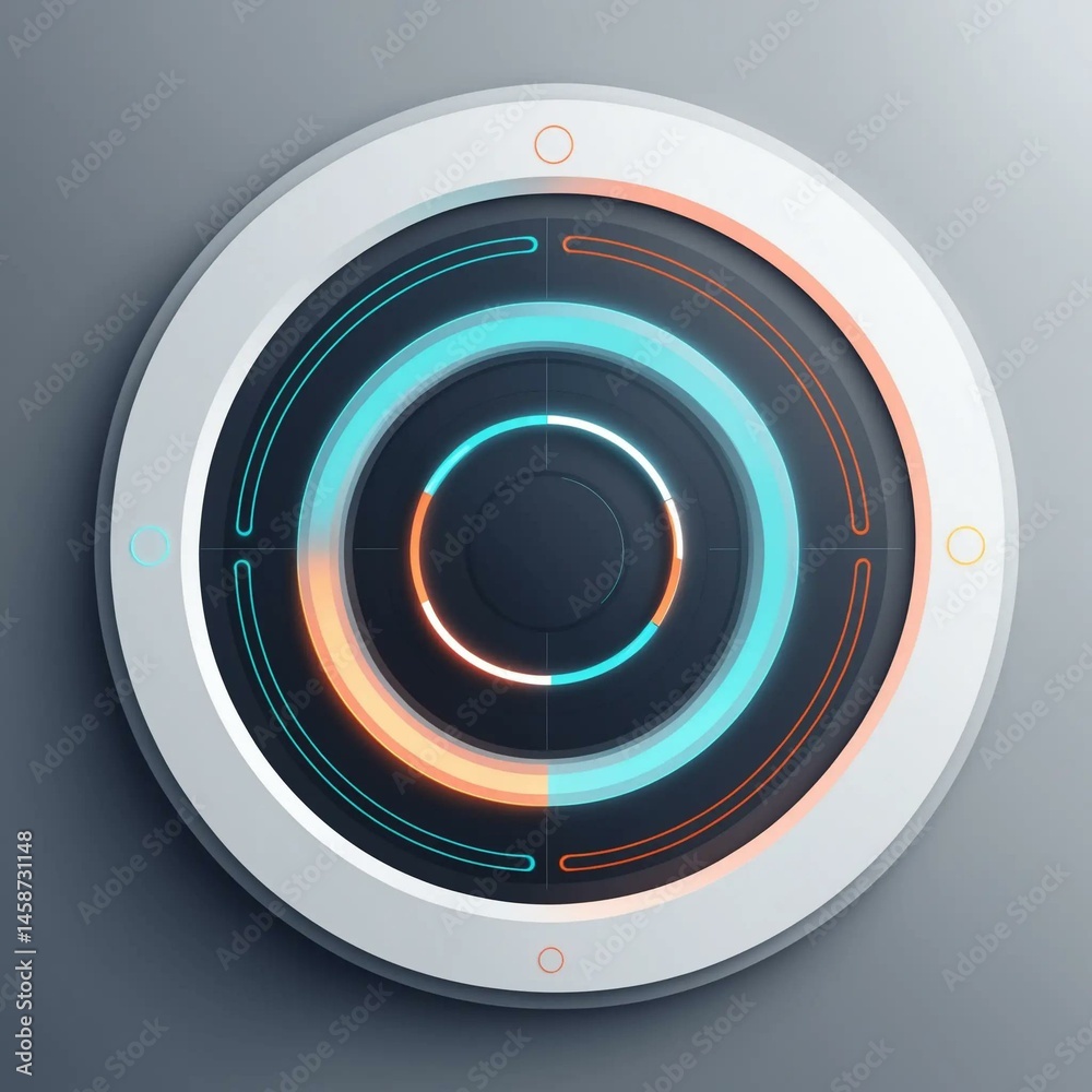 AI interface Console with circular touch panel AI interface Console with circular touch panel