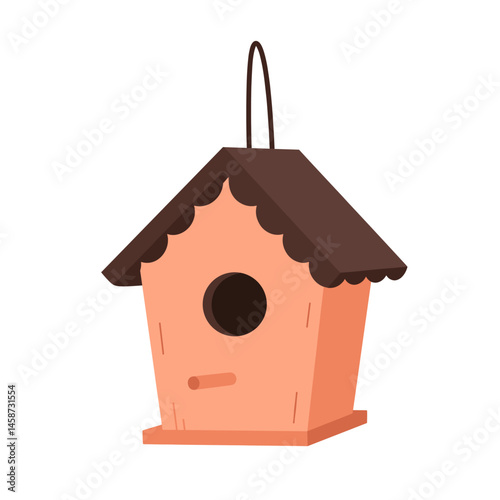 Simple wooden birdhouse illustration